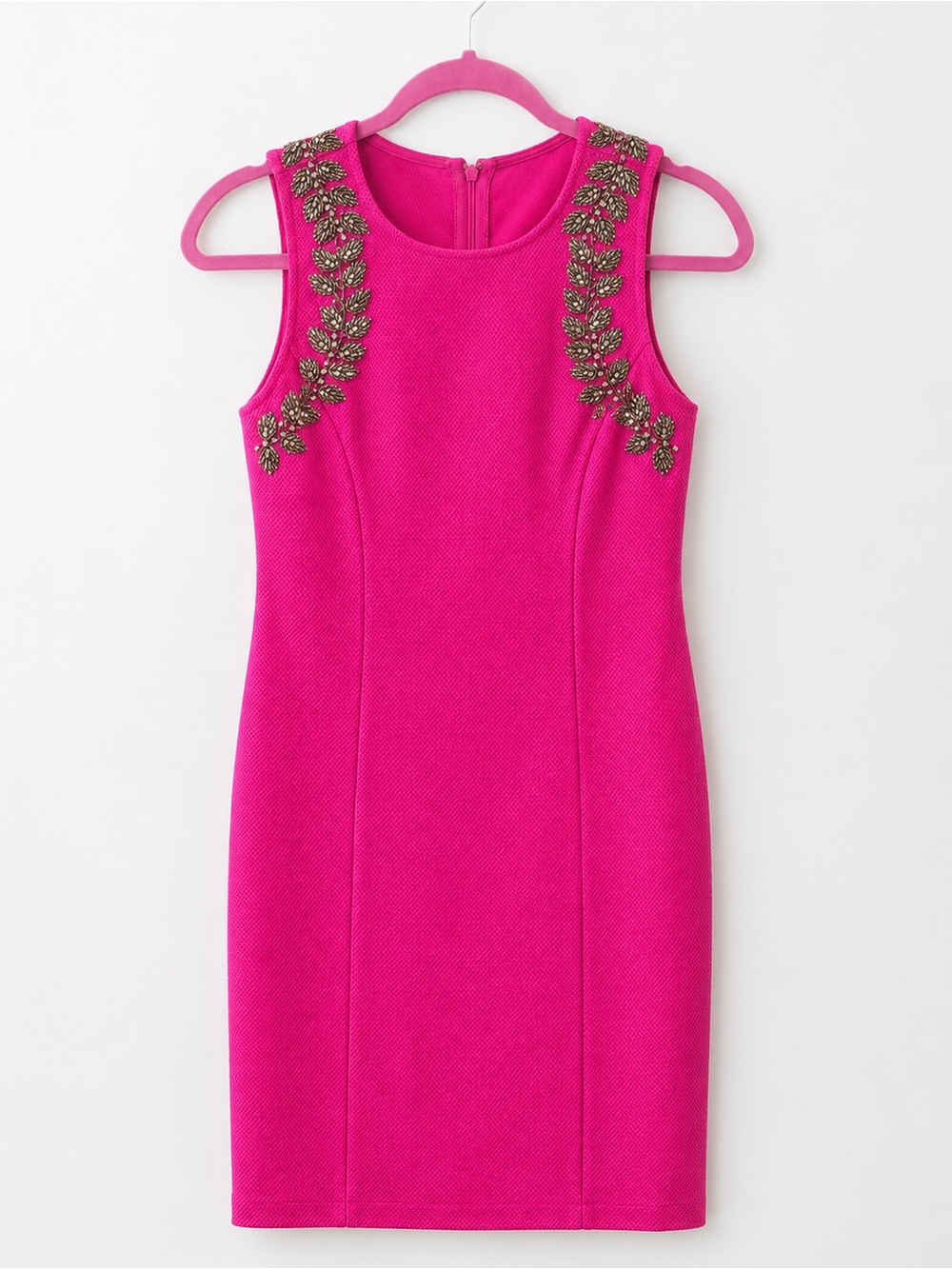 Lulus Hot Pink Fuchsia Embellished Bodycon Dress Size 4